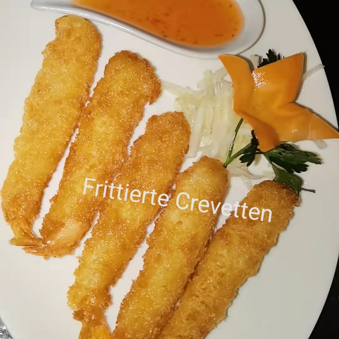 Frittierte Crevetten mit Sauce