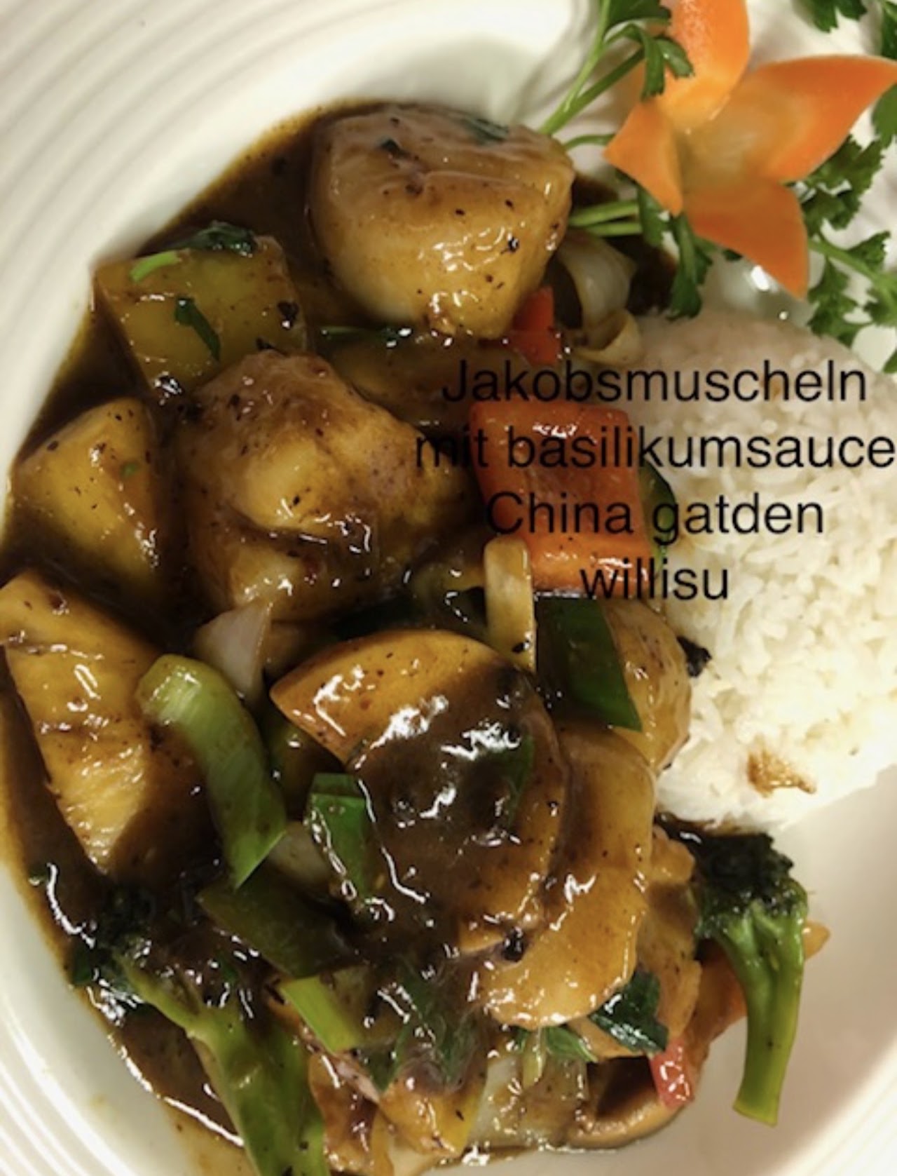 Jakobsmuscheln mit Basilikumsauce